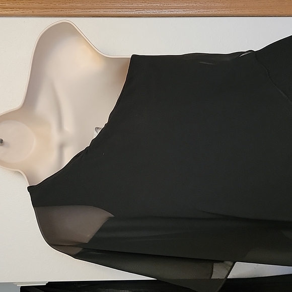 One Shoulder Tank, Sheer Overlay - Picture 2 of 3